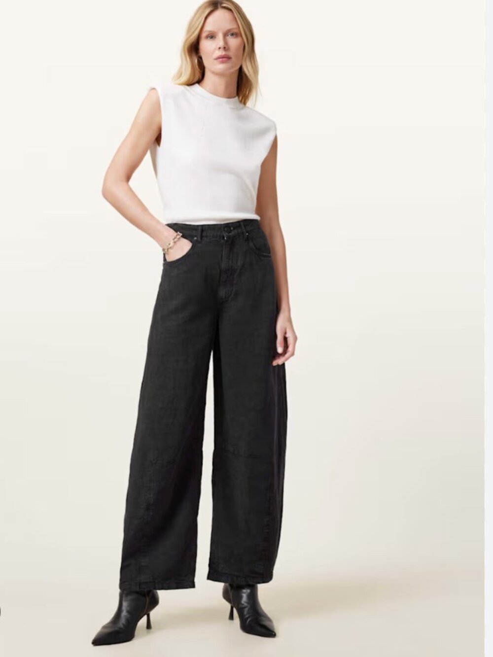 All Saints Linen/Lyocell Jett trouser in  lightweight blend
